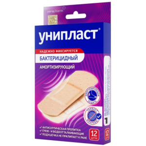 Унипласт лейкопластырь бактерицидный №12 амортизир