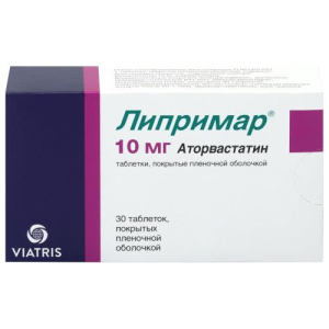 Липримар таблетки покрытые пленочной оболочкой 10мг №30