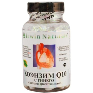Ирвин натуралс коэнзим q10 с гинкго капсулы №100