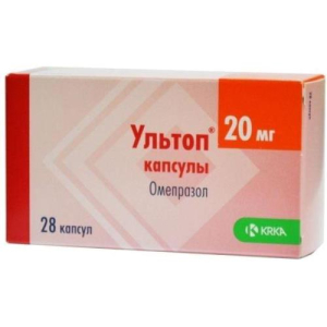 Ультоп капсулы кишечнорастворимые 20мг №28