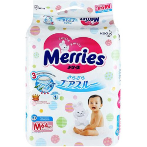 Мерриес подгузники детские №64 р.м 6-11кг