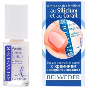 Бельведер лак для ногтей 8мл укрепл кремний + экстр коралла