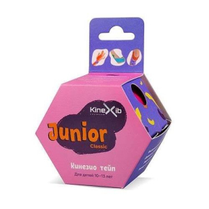 Кинексиб джуниор классик бинт кинезио-тейп 10-13 лет 4смх4м розовый