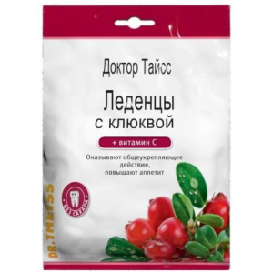 Доктор тайсс леденцы 50г клюква + вит с