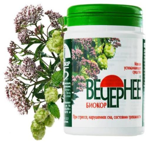 Вечернее биокор драже 180мг №120 валериана + хмель + мята