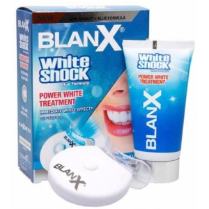 Бланкс мед зуб.паста отбел. вайт шок 50мл. +  бланкс лед ( светод.крышка ) [blanx med]