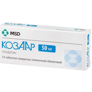 Козаар таблетки покрытые пленочной оболочкой 50мг №14 