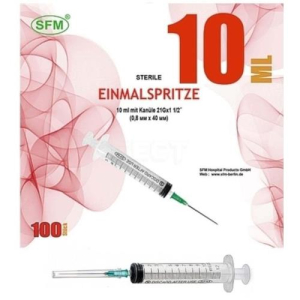 Сфм шприц одноразовый стерильный с иглой 10мл №100 3-х комп 21g 0,8х40мм