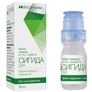 Сигида дуо капли глазные 0,1% + 0,033% 10мл