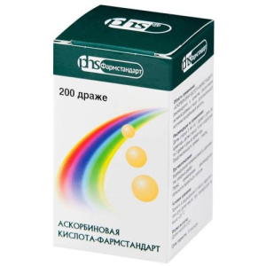 Аскорбиновая кислота драже 250мг №200 бад