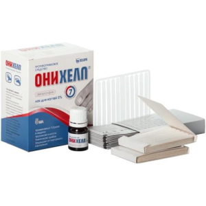 Онихелп лак для ногтей 5% 5мл в комплекте с салфетками спиртовыми-30 шт., пилками-60 шт., аппликаторами-10 шт.