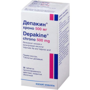 Депакин хроно таблетки пролонгированного действия покрытые оболочкой 500мг №30