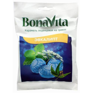 Бона вита леденцовая карамель 60г эвкалипт + витамин с