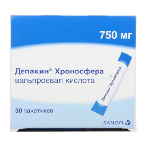 Депакин хроносфера гранулы с пролонгированным высвобождением 750мг №30