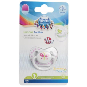 Канпол пустышка силикон анатом. 18 +  мес. summer. бабочка /арт. 25093037/ [canpol]