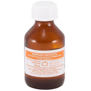 Борная кислота раствор для местного применения спиртовой 3% 25мл