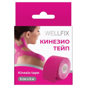 Веллфикс кинезио тейп 5смх5м розовый