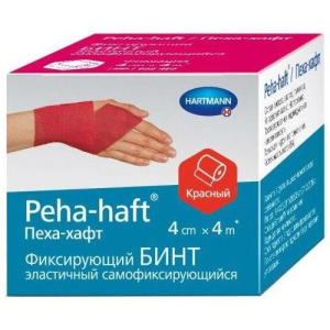 Пеха-хафт бинт эластичный самофиксирующийся №1 4смх4м б/лат. крас.