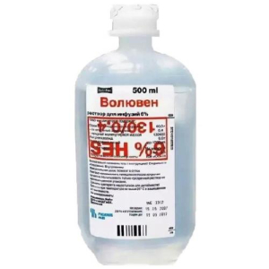 Волювен раствор для инфузий 6% 500мл №10