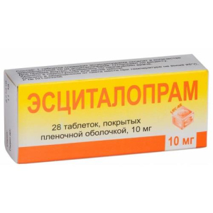 Эсциталопрам таблетки покрытые пленочной оболочкой 10мг №28