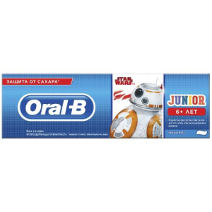 Орал би зубная паста junior дисней звездные войны мягкий мятный вкус 6 +