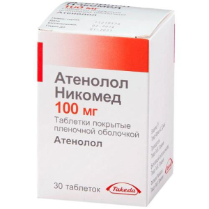 Атенолол никомед таблетки покрытые пленочной оболочкой 100мг №30 