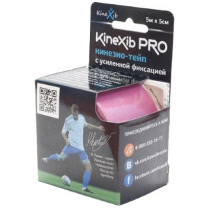 Кинексиб про лента кинезиологическая кинезио-тейп 5мх5см. роз.