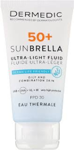 Дермедик санбрелла ультра-легкий флюид SPF50+ 40 мл.  для жирной кожи и комбинированной