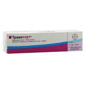 Травокорт крем для наружного применения 1мг + 10мг/г 15г