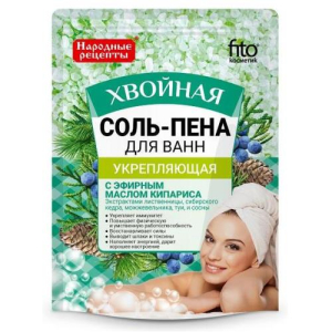Народные рецепты соль-пена для ванн 200мл укрепляющ. хвойная