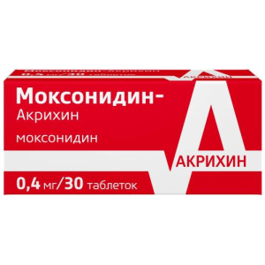 Моксонидин-акрихин таблетки покрытые пленочной оболочкой 0.4мг №30