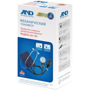 Эй энд ди тонометр ua 100 механич. встроен. стетоскоп + стандарт. манжета 22-32см