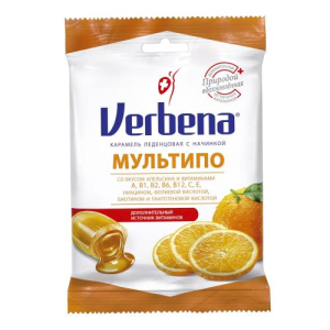 Вербена леденцовая карамель 60г начинка мультипо
