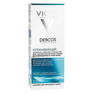 Виши деркос шампунь-уход 200мл без сульфатов успокаивающий для чувствительной кожи для поврежденных сухих волос