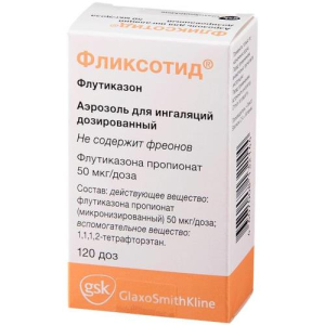 Фликсотид аэрозоль для ингаляций дозированный 50мкг/доза 120доз