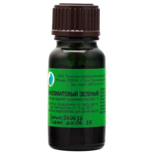 Бриллиантовый зелен 1% спиртовой раствор крышка-помазок флакон 10мл. 