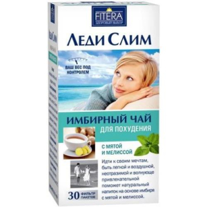 Леди слим чай имбирный мята + мелисса 2г. №30 пак.
