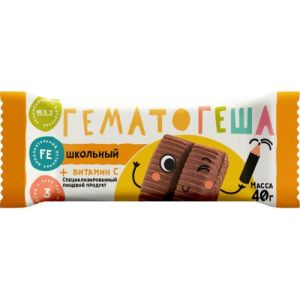 Гематогеша гематоген плитка 40г школьный бад