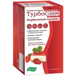 Эвалар турбослим батончик белковый 50г №4 клубничный чизкейк