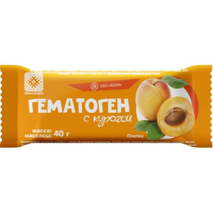 Гематоген плитка 40г с курагой /экзон/
