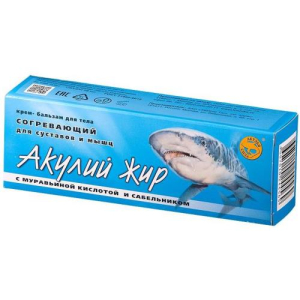 Акулья сила акулий жир  крем-бальзам для тела 75мл мурав кислота + сабельник согрев