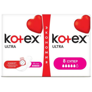 Котекс прокладки гигенические №16 ультра супер драй сетч [kotex]