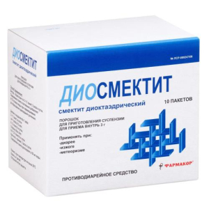 Диосмектит порошок для приготовления суспензии для приема внутрь 3г №10