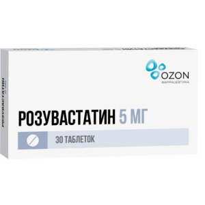 Розувастатин таблетки покрытые пленочной оболочкой 5мг №30/озон