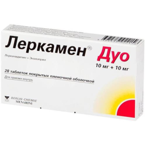 Леркамен дуо таблетки покрытые пленочной оболочкой 10мг + 10мг №28