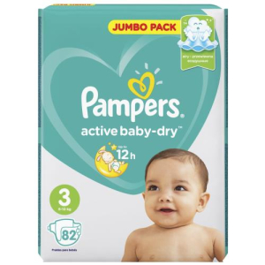 Памперс актив беби-драй подгузники детские №82 р.3 6-10кг