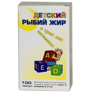 Реалкапс рыбий жир капсулы 166,7мг 200мг №100 детский бад