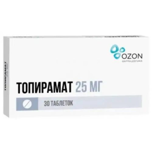 Топирамат таблетки покрытые пленочной оболочкой 25мг №30