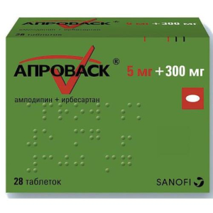 Апроваск таблетки покрытые пленочной оболочкой 5мг + 300мг №28