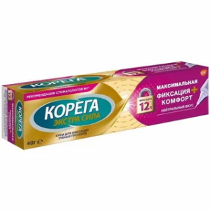 Корега крем д/фикс з/протезов максим. фиксация+прилегание 40,0/мягко-мятный вкус/